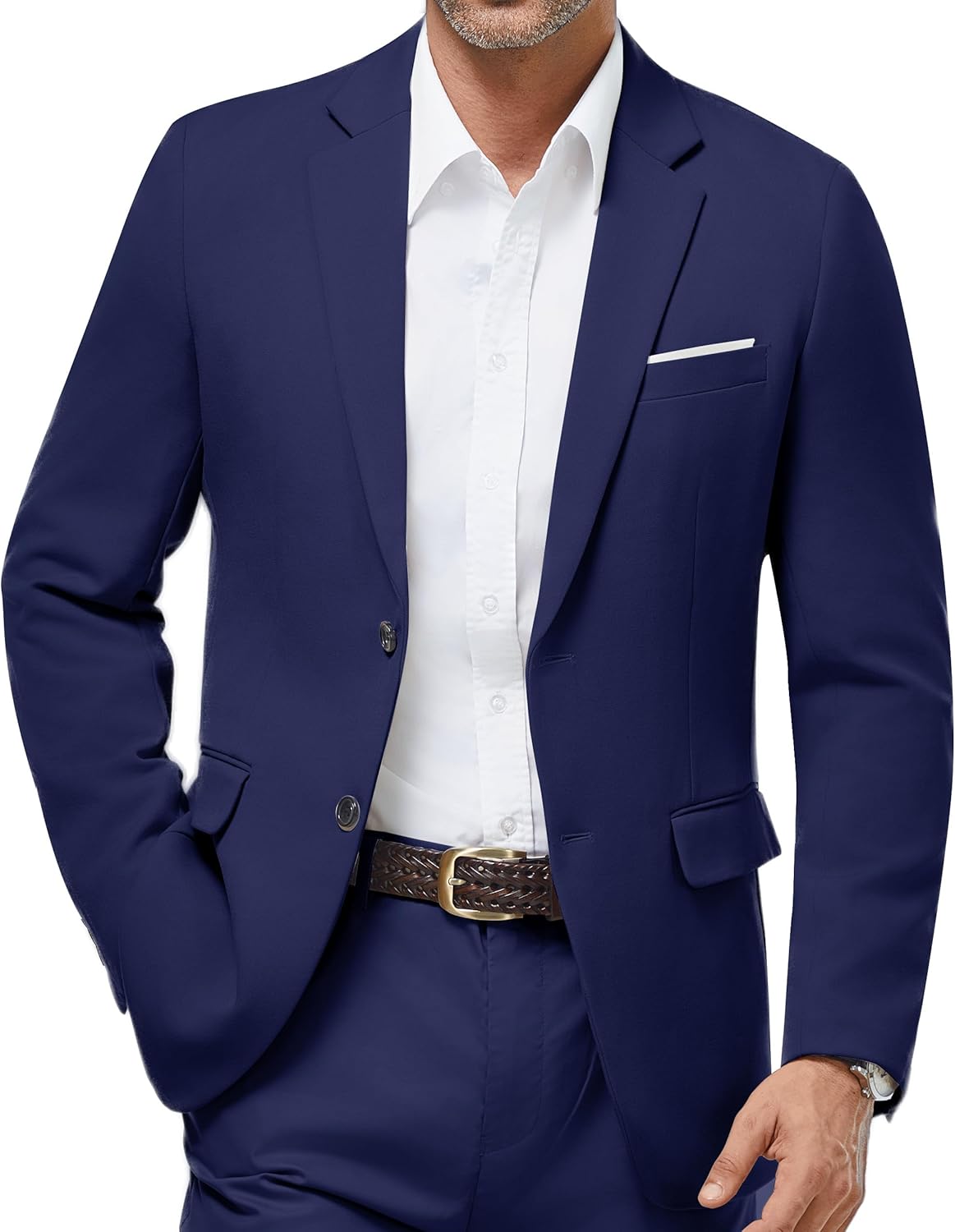 WULFUL Mens Casual Blazer Suit Jackets Slim Fit Two Button Sport Coats Lightweight Business Jacket