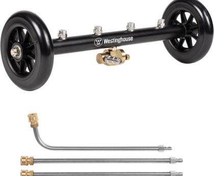 Westinghouse Universal 16″ Pressure Washer Undercarriage Cleaner and Water Broom Attachment – 4400 PSI, 1/4″ Connector – for Gas and Electric Pressure Washers