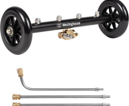 Westinghouse Universal 16″ Pressure Washer Undercarriage Cleaner and Water Broom Attachment – 4400 PSI, 1/4″ Connector – for Gas and Electric Pressure Washers