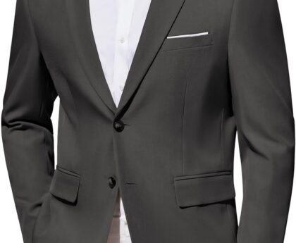 COOFANDY Men’s Blazer Business Suit Jacket Slim Fit Two Button Casual Sport Coats