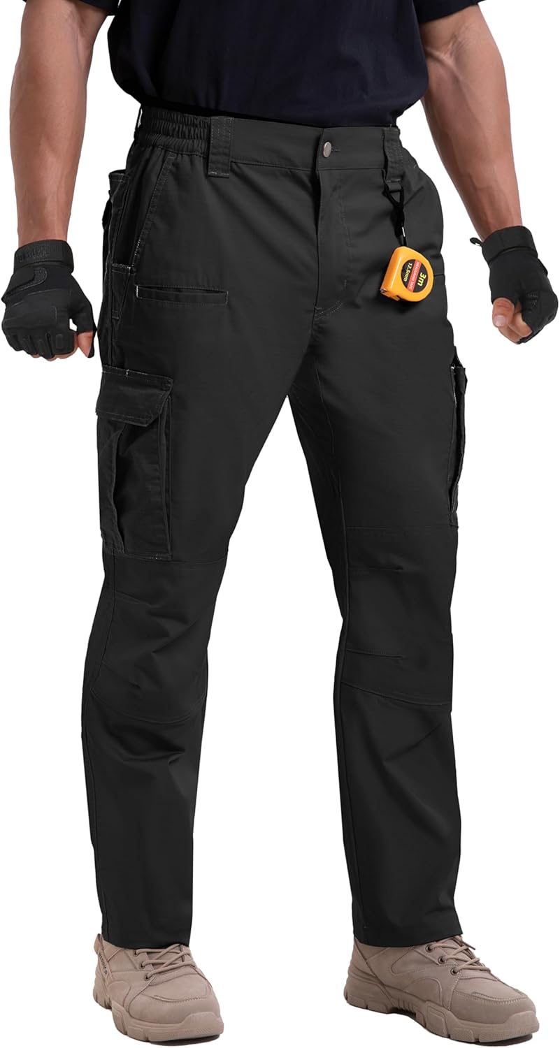 NATUVENIX Mens Work Pants Ripstop Tactical Pants for Men Lightweight Hiking Pants Men Water Resistant Cargo Pants Military