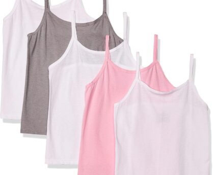 Hanes Girls’ Camisole, 100% Cotton Tagless Cami, Toddler Sizing, Multiple Packs & Colors Available