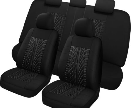 Pariitadin Car Seat Covers Full Set, Washable and Breathable Premium Cloth Automotive Vehicle Seat Cover for Car Interior, Universal Fit for Most Cars, Sedan, Truck, SUV(Black)