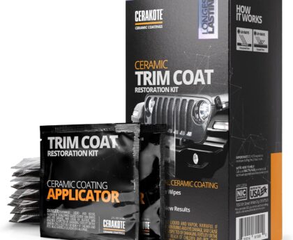 CERAKOTE® Ceramic Trim Coat Kit – Quick Plastic Trim Restorer – Ceramic Coating Guaranteed Restoration to Last Over 200 Washes – A Ceramic Coating, Not a Dressing