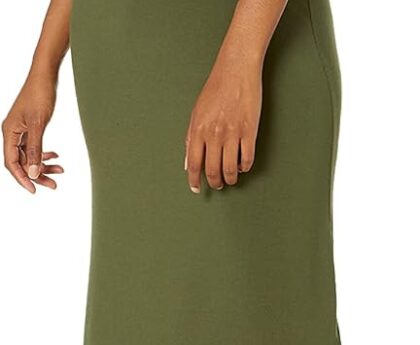 Amazon Essentials Women’s Jersey Standard-Fit Short-Sleeve Crewneck Side Slit Maxi Dress (Previously Daily Ritual)