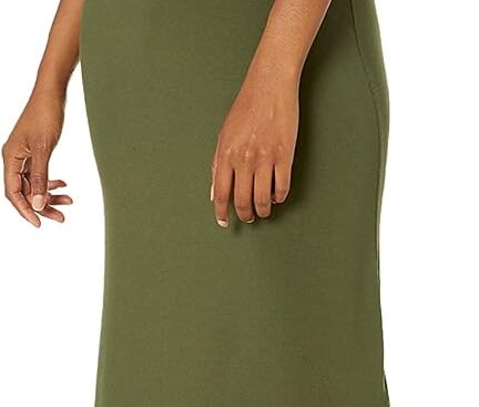 Amazon Essentials Women’s Jersey Standard-Fit Short-Sleeve Crewneck Side Slit Maxi Dress (Previously Daily Ritual)
