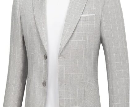 Men’s Causal Suit Blazer Slim Fit Sport Jackets for Men Two Button Business Wedding Party Banquet