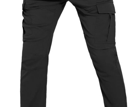 PULI Men’s Waterproof Hiking Pants, Slim Fit Cargo Joggers, Stretch Quick Dry Outdoor Pants with Pockets