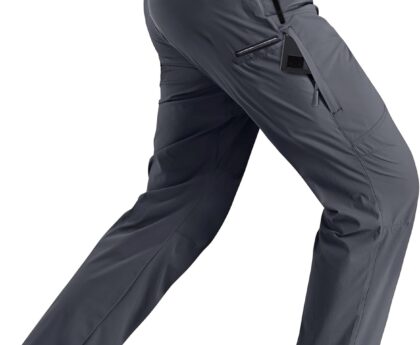 Rapoo Mens Hiking Pants Lightweight Water Resistant Breathable Nylon Cargo Pants with 6 Pockets