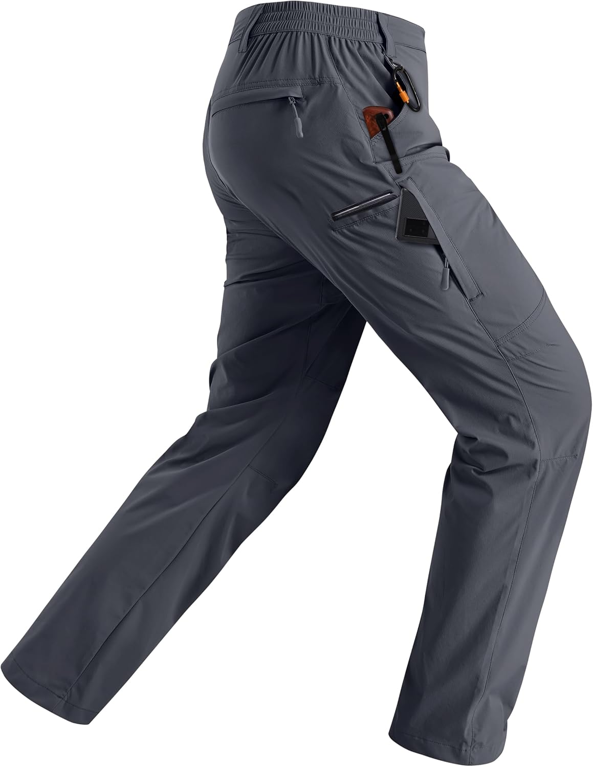 Rapoo Mens Hiking Pants Lightweight Water Resistant Breathable Nylon Cargo Pants with 6 Pockets