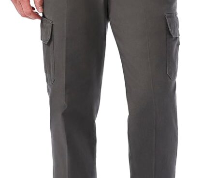 Haggar Men’s Comfort Stretch Classic Fit Flat Front Cargo Pant – Regular and Big & Tall Sizes