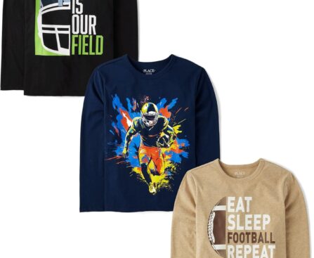 The Children’s Place Boys’ Dino Long Sleeve Graphic T-Shirts