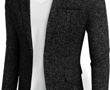 COOFANDY Men’s Casual Blazer Suit Jackets Slim Fit One Button Business Sport Coats