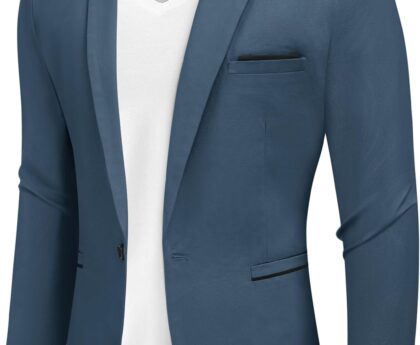 COOFANDY Men’s Casual Blazers Sport Coats Slim Fit Cotton Sport Jackets 1 Button Lightweight Suit Jackets
