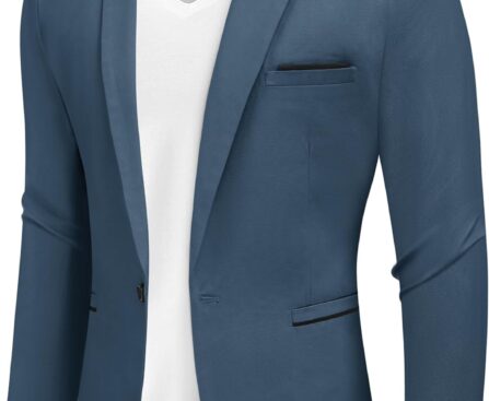 COOFANDY Men’s Casual Blazers Sport Coats Slim Fit Cotton Sport Jackets 1 Button Lightweight Suit Jackets