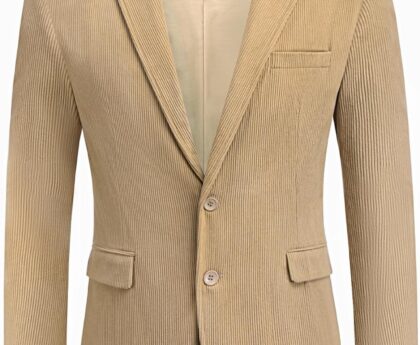 COOFADNY Men’s Casual Corduroy Blazer Classic Fit Two Button Sport Coat Fashion Notch Lapel Blazer Jacket