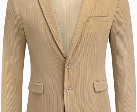 COOFADNY Men’s Casual Corduroy Blazer Classic Fit Two Button Sport Coat Fashion Notch Lapel Blazer Jacket