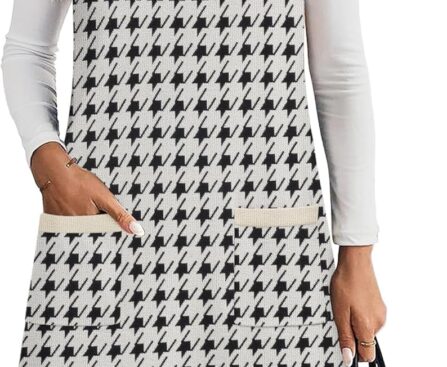 Zeagoo Women’s Sweater Vest Dresses for Women 2025 V Neck Sleeveless Knit Pullover Sweater with Pockets Fall Winter Outfits