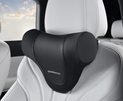 Coverado Car Headrest Pillow, Ergonomic Memory Foam Car Neck Pillow for Driving Seat with Adjustable Strap, Soft PU Leather Breathable Removable Cover Neck Support for Neck Pain Relief
