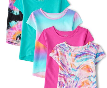 The Children’s Place Girls’ Short Sleeve Graphic High Low Top