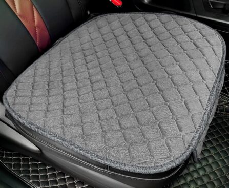 surpassme Comfortable Car Seat Covers Universal Front Seat Coves for Car Accessories with Storage Pockets, Padded Car Interior Covers for Automotive, SUV, Truck, and Van(Grey)