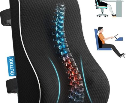 Lumbar Support Pillow for Office Chair, Office Home Essentials,Stocking Stuffers,Back Support Pillow for Car, Chair Cushions,Back Pain Relief Improve Posture,Mesh Cover Double Adjustable Straps
