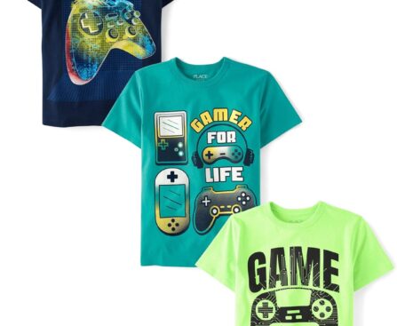 The Children’s Place Boys’ Gamer Short Sleeve Graphic T-Shirts,multipacks