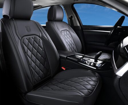 Coverado Car Seat Covers, Front Seat Cover, 2 Pack Waterproof Seat Covers for Cars, Luxury Faux Leather Car Seat Cushions, Car Seats Protectors, Black Car Seat Covers Universal Fit for Most Vehicles