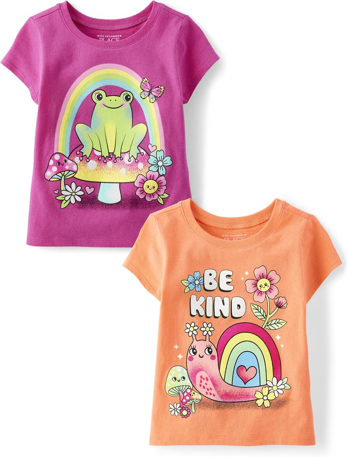 The Children’s Place Baby-Girls and Toddler Unicorns,Butterflies,Trends Short Sleeve Graphic T-Shirts,2 Pack