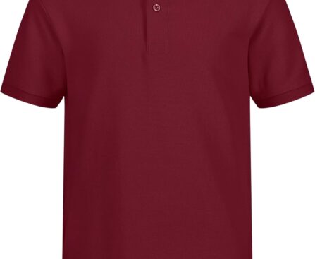 Nautica Boys’ School Uniform Short Sleeve Polo Shirt, Button Closure, Comfortable & Soft Pique Fabric
