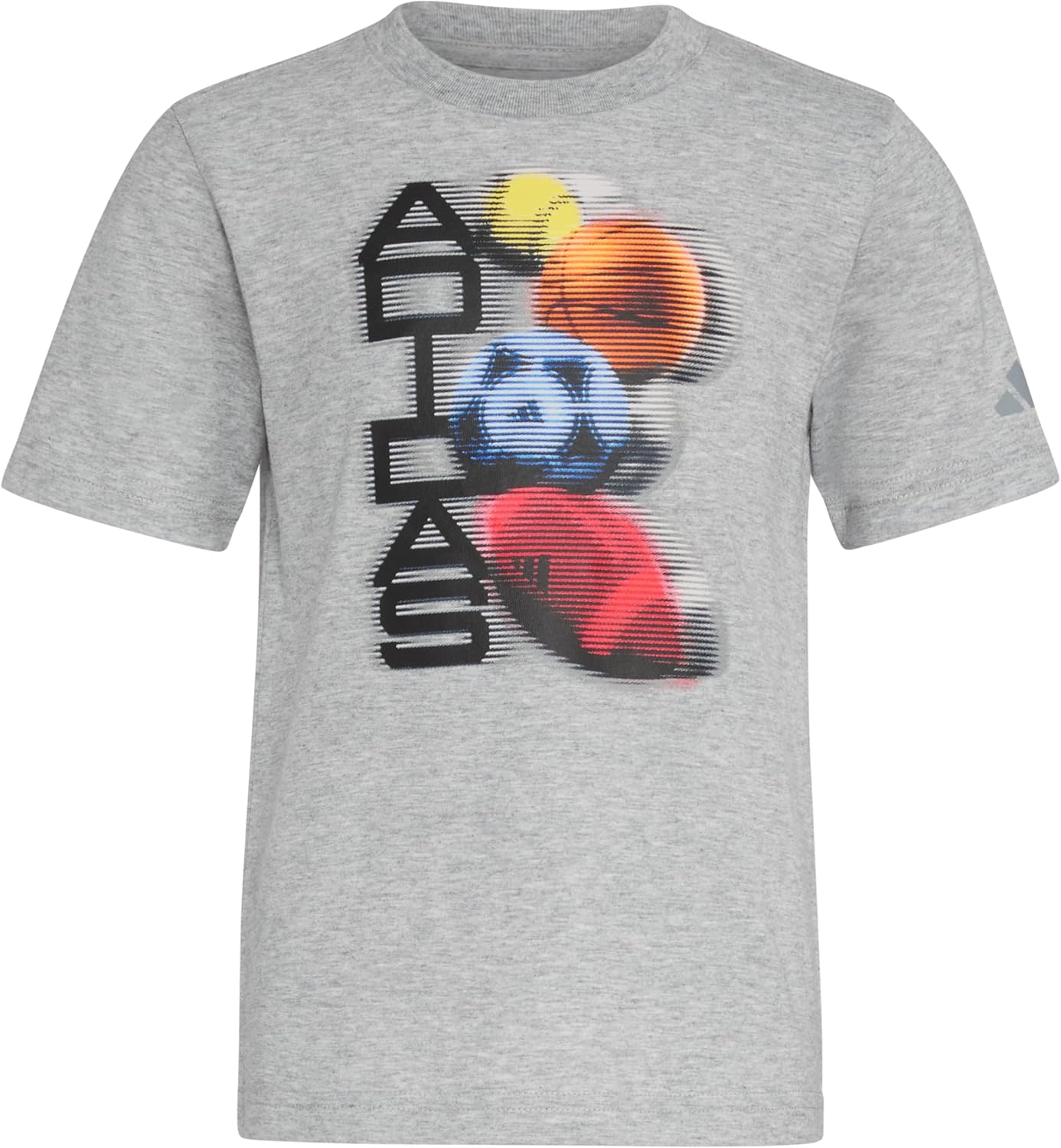 adidas Boys’ Short Sleeve Distortion Multi Sport Graphic Heather Tee Shirt