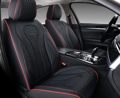 Coverado Seat Covers, Car Seat Covers Front Seats, Black Car Seat Cover, Waterproof Automotive Seat Covers, Seat Cushion, Front Car Seat Covers Leatherette Car Seat Protector Universal Fit Most Cars