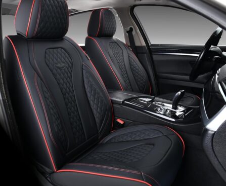 Coverado Seat Covers, Car Seat Covers Front Seats, Black Car Seat Cover, Waterproof Automotive Seat Covers, Seat Cushion, Front Car Seat Covers Leatherette Car Seat Protector Universal Fit Most Cars