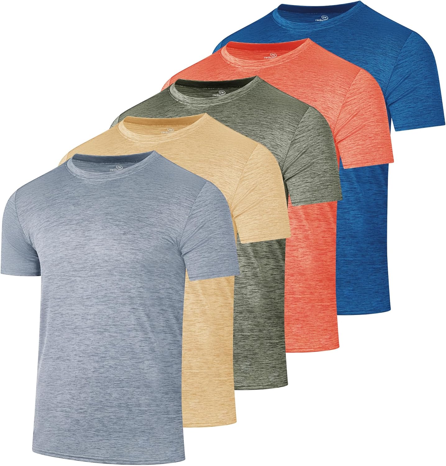 Real Essentials 5 Pack: Youth Dry-Fit Wicking Active Athletic Performance Short Sleeve T-Shirt Boys & Girls Shirts