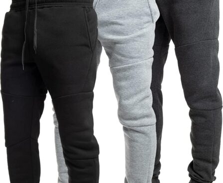 Ultra Performance 3 Pack Fleece Active Tech Joggers for Men, Mens Sweatpants with Zipper Pockets