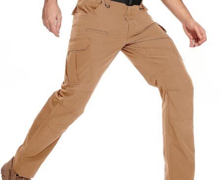 NATUVENIX Tactical Pants for Men, Water Resistant Hiking Cargo Pants Lightweight Outdoor Work Pants for Men Ripstop