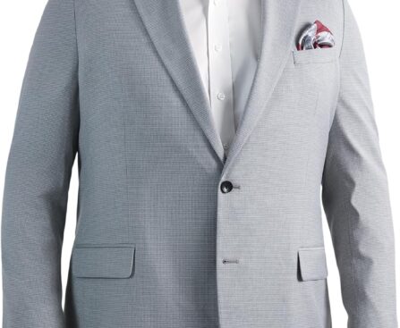 Haggar Mens Jmh Premium Tailored Fit Subtle Print Stretch Sport Coat