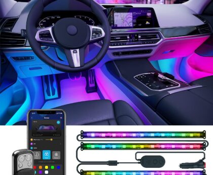 Govee Car Lights, Smart RGBIC Interior Car Lights with APP, Remote Control, LED Lights for Decor, DIY Mode and Multiple Scene Options, 2 Lines Design 72 LED Lights