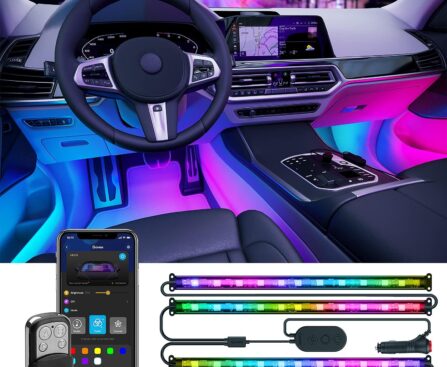Govee Car Lights, Smart RGBIC Interior Car Lights with APP, Remote Control, LED Lights for Decor, DIY Mode and Multiple Scene Options, 2 Lines Design 72 LED Lights