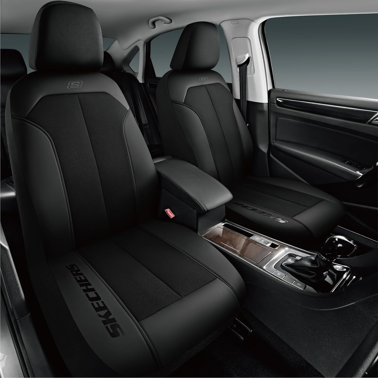 Skechers Car Seat Covers,GOGA Mat Oxford Cloth Seat Covers,Waterproof Car Seat Covers Front Seats,Automotive Universal Fit Seat Cover for Most Cars, Suvs, Trucks,Black