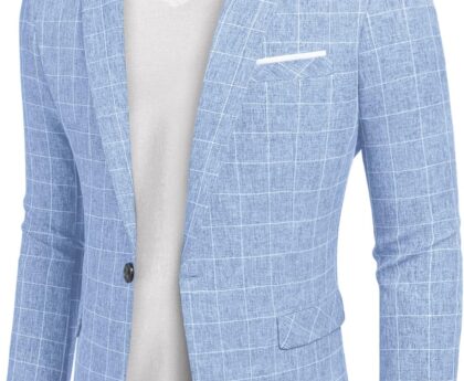 COOFANDY Men’s Blazer Casual Sport Coats Slim Fit One Button Suit Jacket Lightweight Sports Jacket