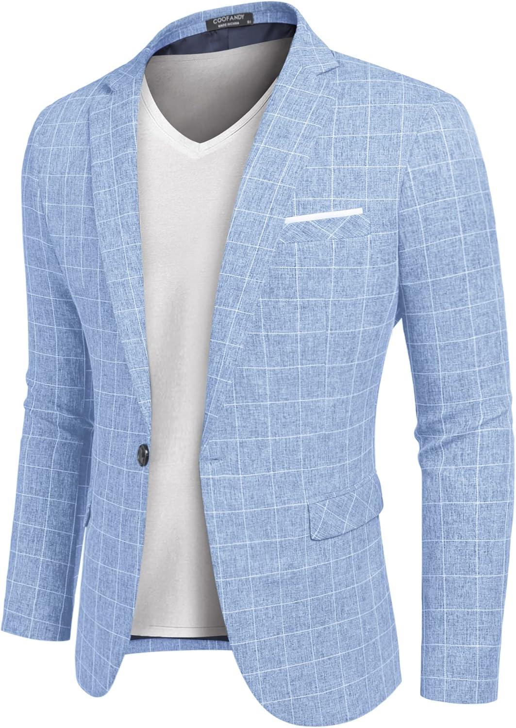 COOFANDY Men’s Blazer Casual Sport Coats Slim Fit One Button Suit Jacket Lightweight Sports Jacket