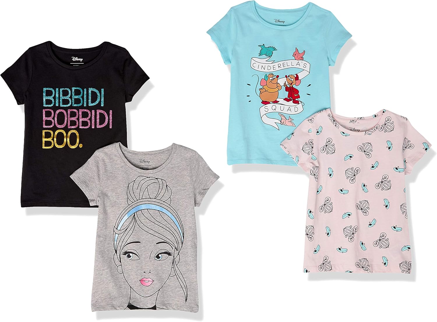 Amazon Essentials Disney | Marvel | Star Wars | Frozen | Princess Girls and Toddlers’ Short-Sleeve T-Shirts, Multipacks