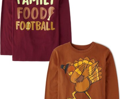 The Children’s Place Unisex-Child All Holidays,Birthdays Long Sleeve Graphic T-Shirts,2 Pack