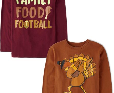 The Children’s Place Unisex-Child All Holidays,Birthdays Long Sleeve Graphic T-Shirts,2 Pack