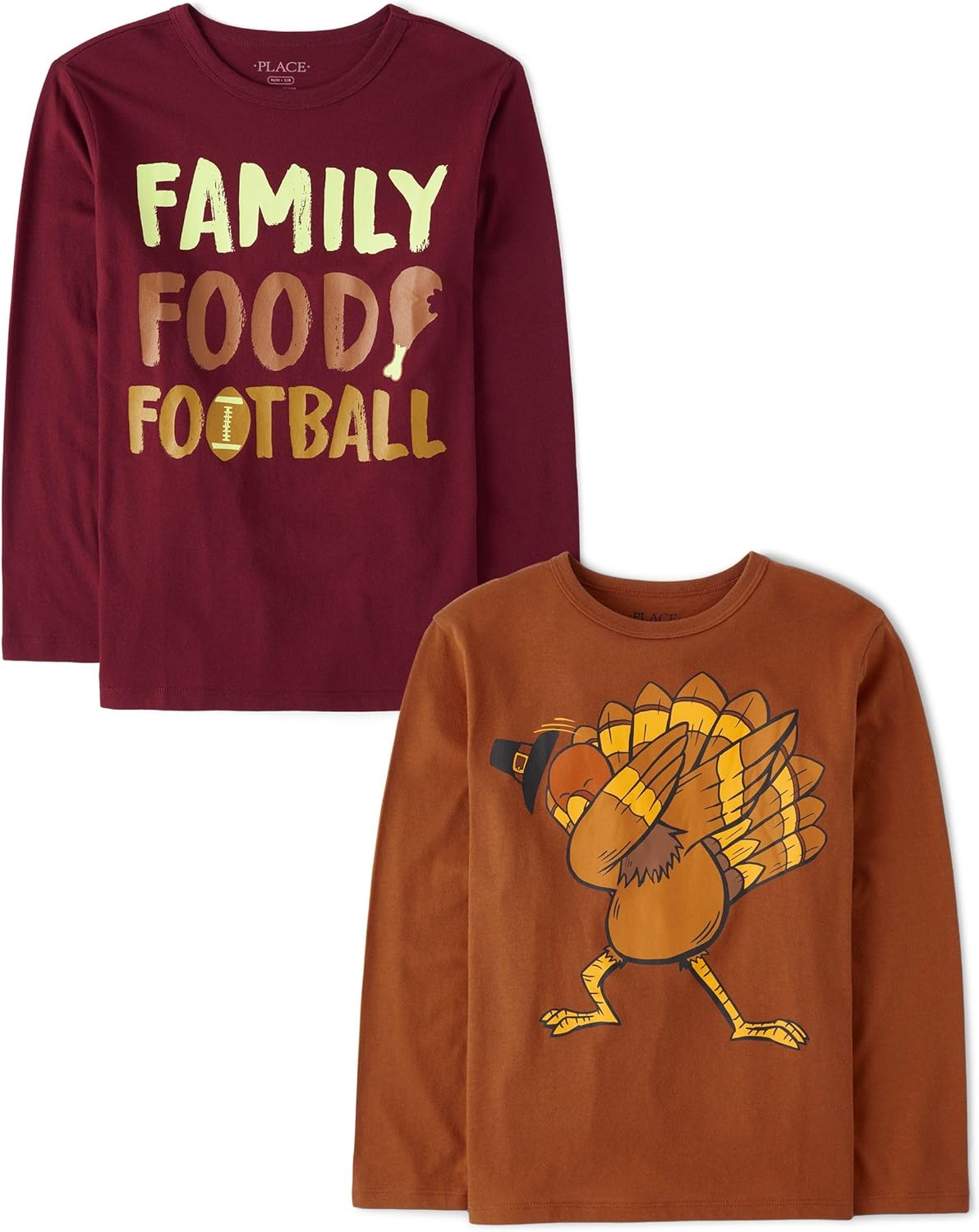 The Children’s Place Unisex-Child All Holidays,Birthdays Long Sleeve Graphic T-Shirts,2 Pack