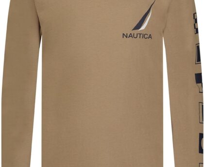 Nautica Boys’ Long Sleeve Screen Print Graphic T-Shirt