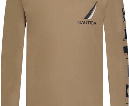 Nautica Boys’ Long Sleeve Screen Print Graphic T-Shirt