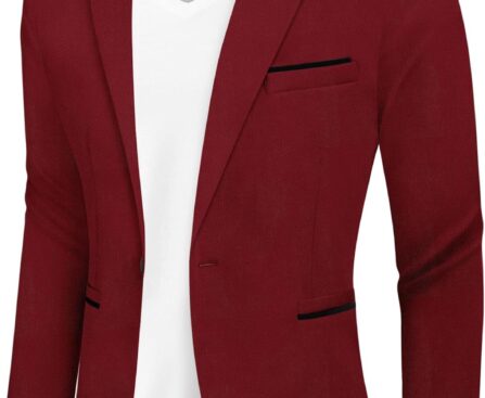 COOFANDY Men’s Casual Blazer Jacket Slim Fit Sports Coat Business Suit Jackets One Button