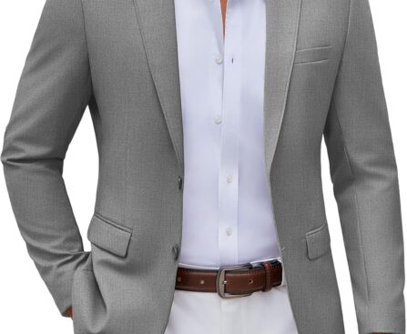 COOFANDY Men’s Casual Blazer Lightweight Sport Coats Two Buttons Slim Fit Suit Jacket for Business Wedding Dress